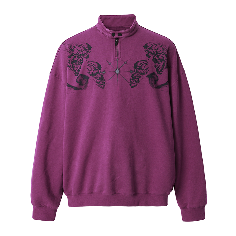 JHYQ Screen Printed Half Zip Sweatshirt