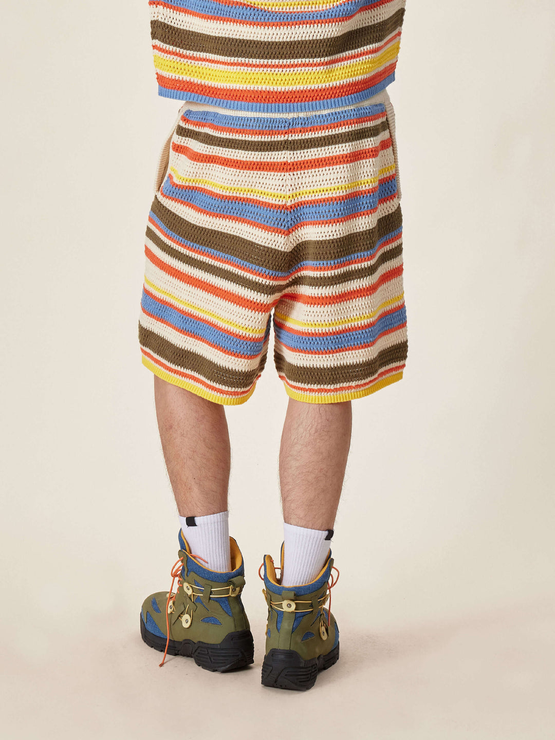 EVILKNIGHT(EK) Multicolor Striped Knit Shorts | Face 3 Face