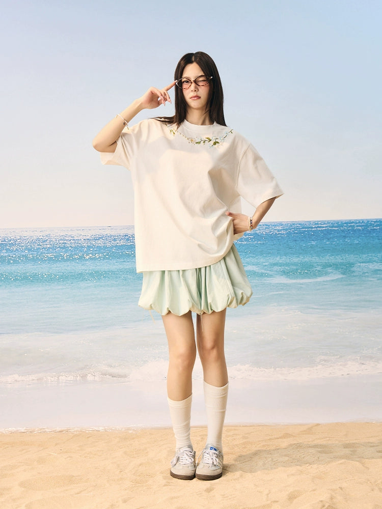 Harsh and Cruel Botanical Pearl Embroidery Tee | Face 3 Face