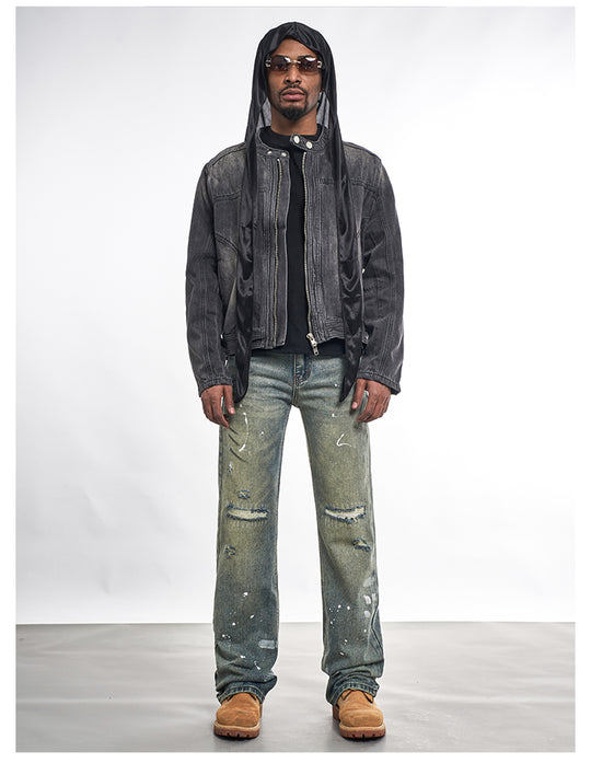 F3F Select Patch Graffiti Washed Gradient Jeans | Face 3 Face