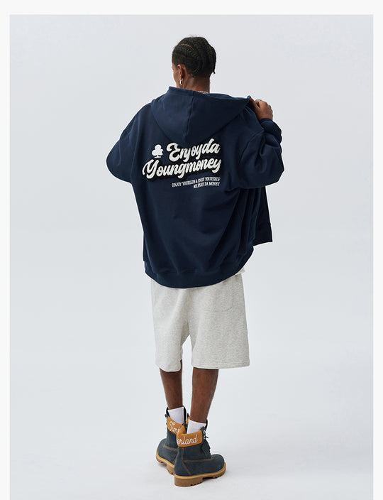 MEDM Towel Applique Embroidery Zip-Up Hoodie | Face 3 Face