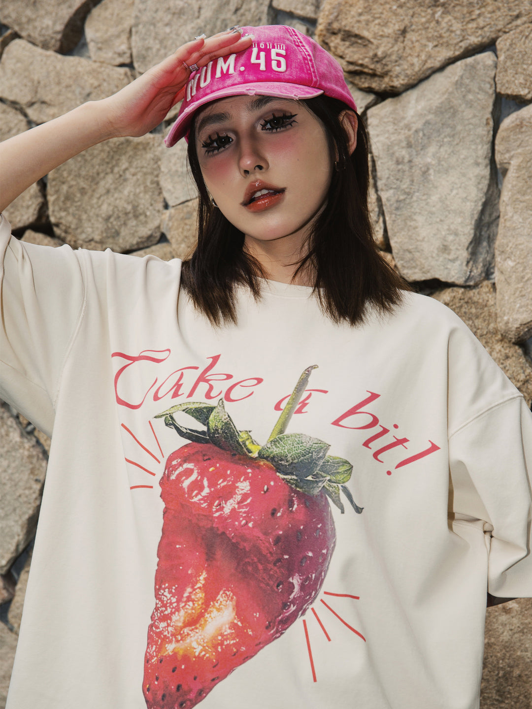 S45 Strawberry Fruit Print Tee | Face 3 Face
