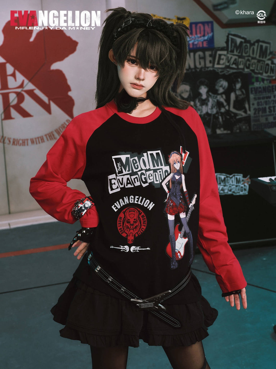 MEDM x EVA NEVER END Character Print Raglan Long Sleeve Tee | Face 3 Face