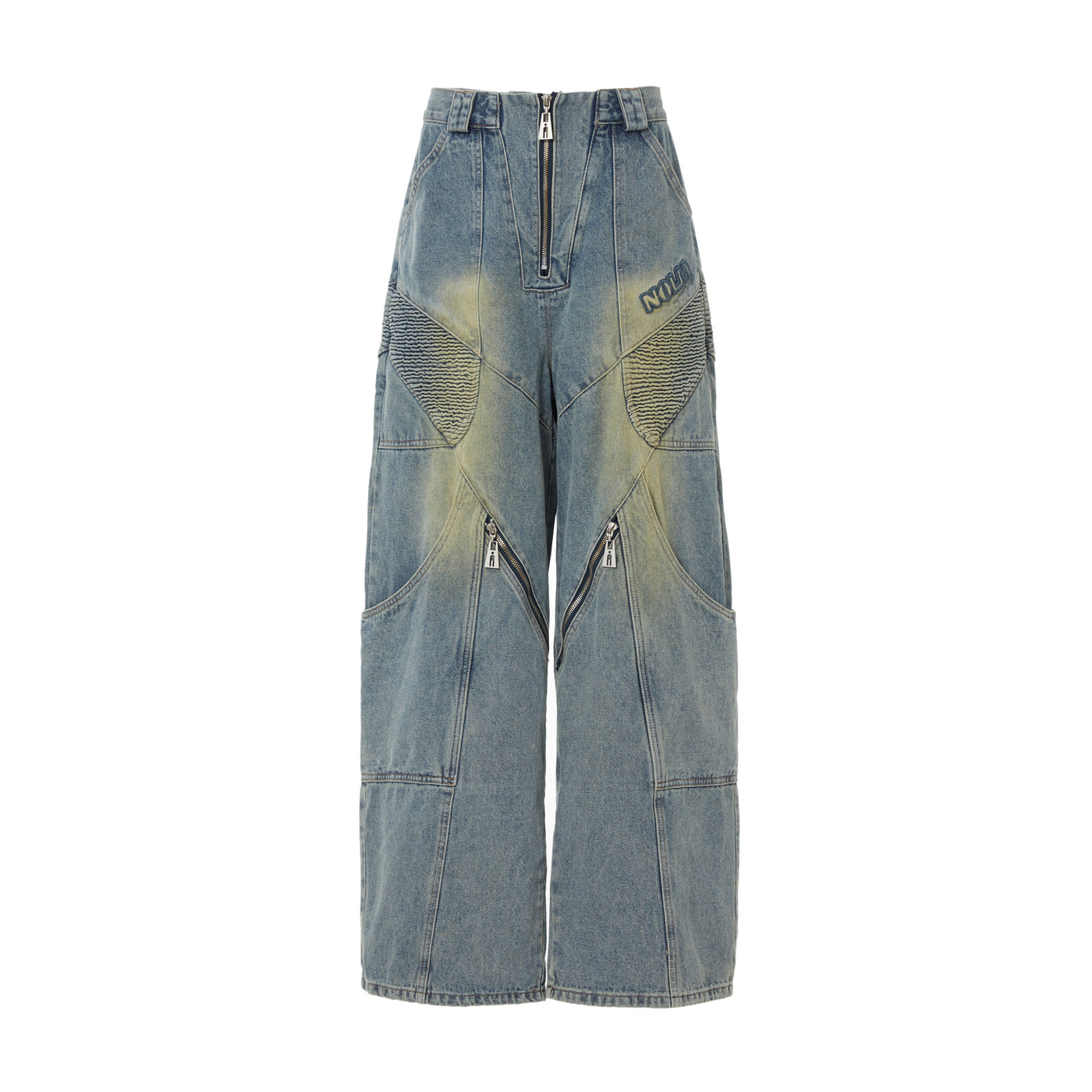 STEEPC NOLM Heavy Washed Pleated Baggy Jeans | Face 3 Face