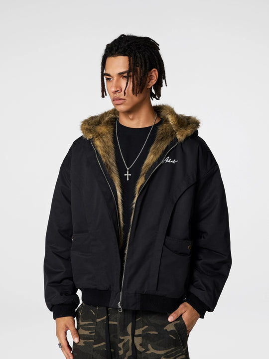 Achock Fur Lining Reversible Hooded Jacket | Face 3 Face