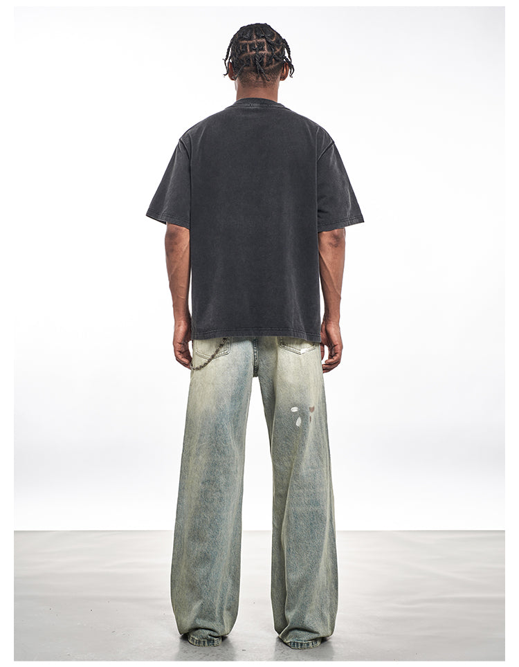F3F Select Destroyed Washed Embroidered Dirty Dye Jeans | Face 3 Face