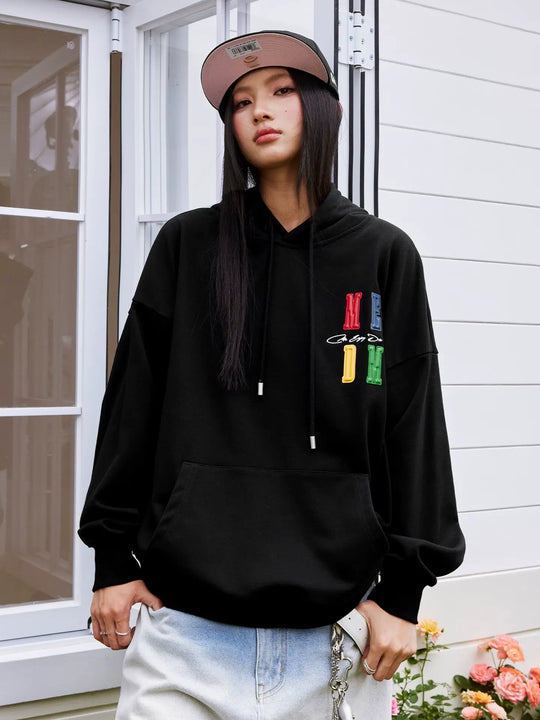 MEDM Rainbow Embossed Logo Hoodie | Face 3 Face
