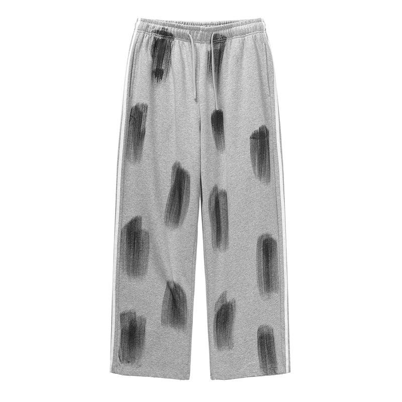 F3F Select Three Bars Spray Color Abrasion Wide Sweatpants