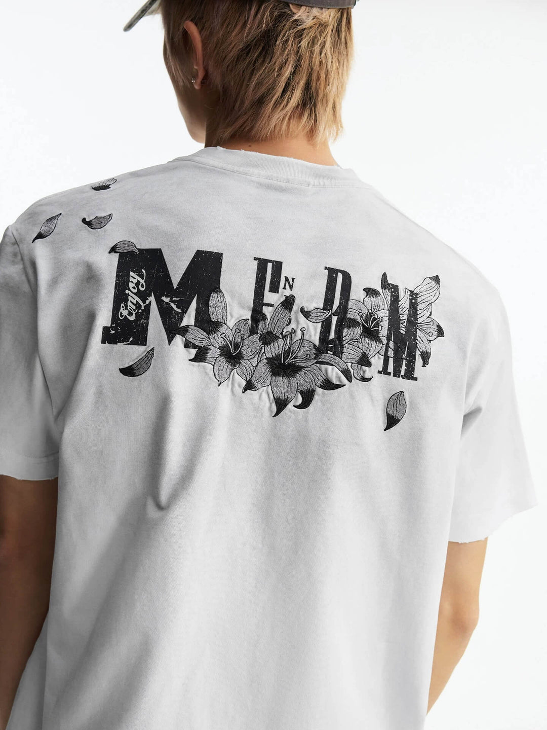 MEDM Washed Distressed Lily Logo Short Sleeve Tee | Face 3 Face