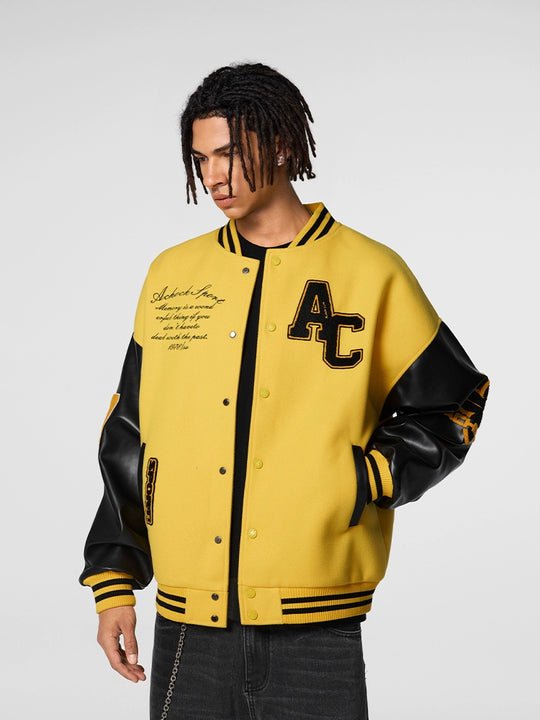 Racer varsity jacket | Embroidery Varsity Jacket | Face 3 Face