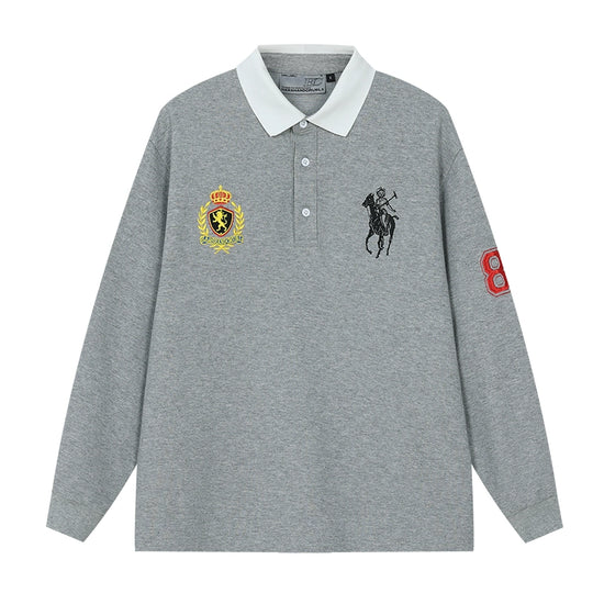 Harsh and Cruel Vintage Embroidered Long Sleeve Polo | Face 3 Face