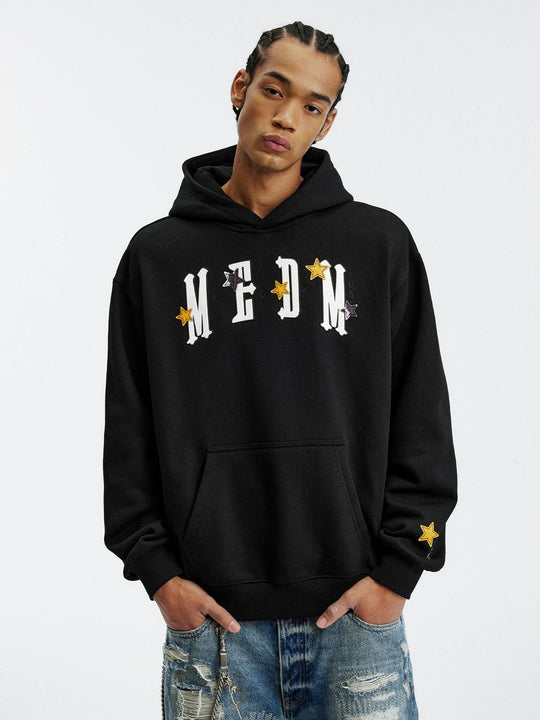 MEDM Star Logo Leather Patch Hoodie | Face 3 Face