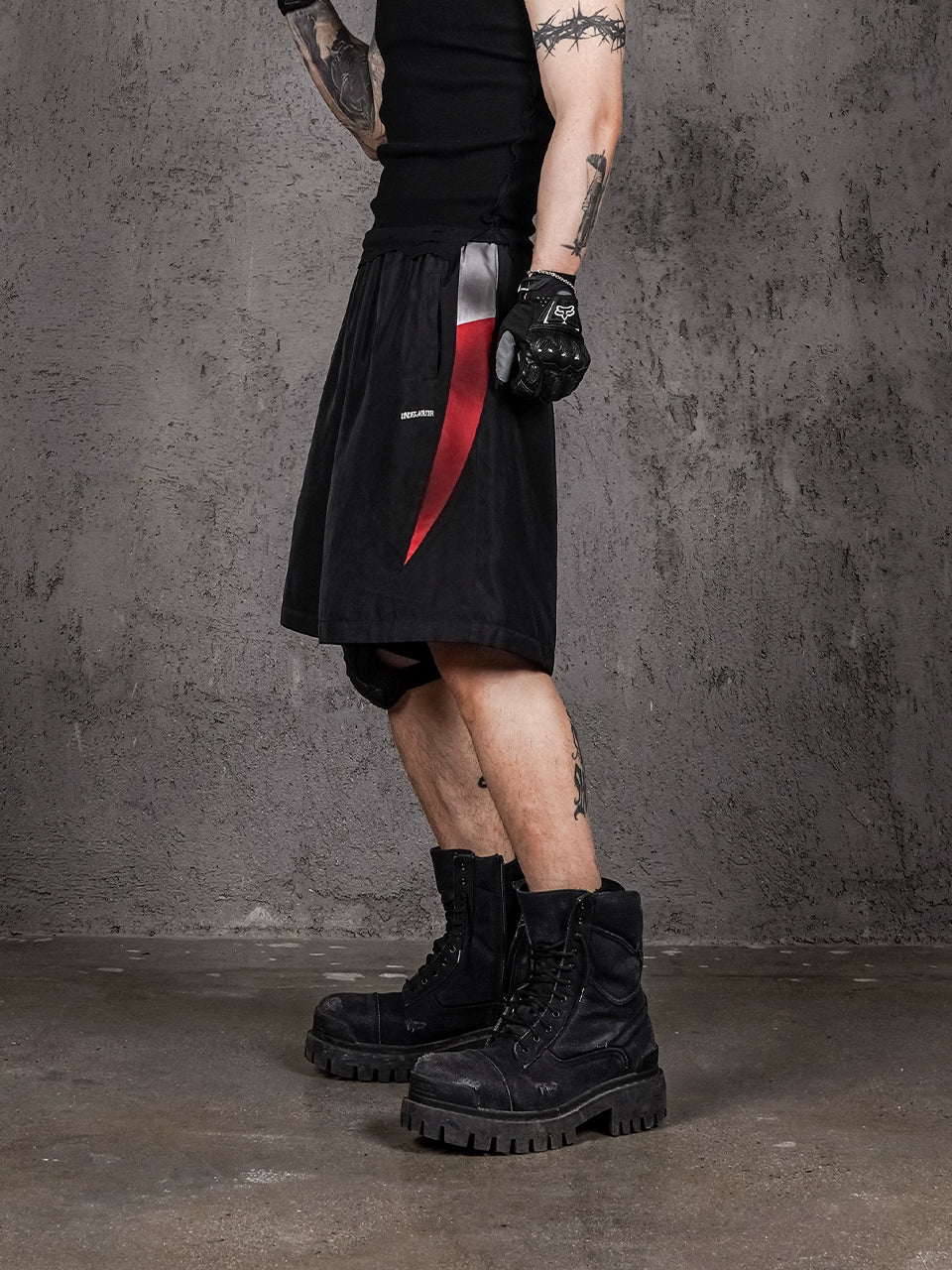 UNDERWATER Dirty Dye Aged Colorblock Nylon Shorts | Face 3 Face