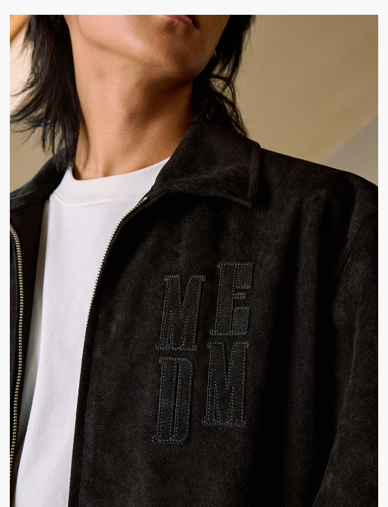 MEDM Suede Patch Embroidered Rider Jacket | Face 3 Face