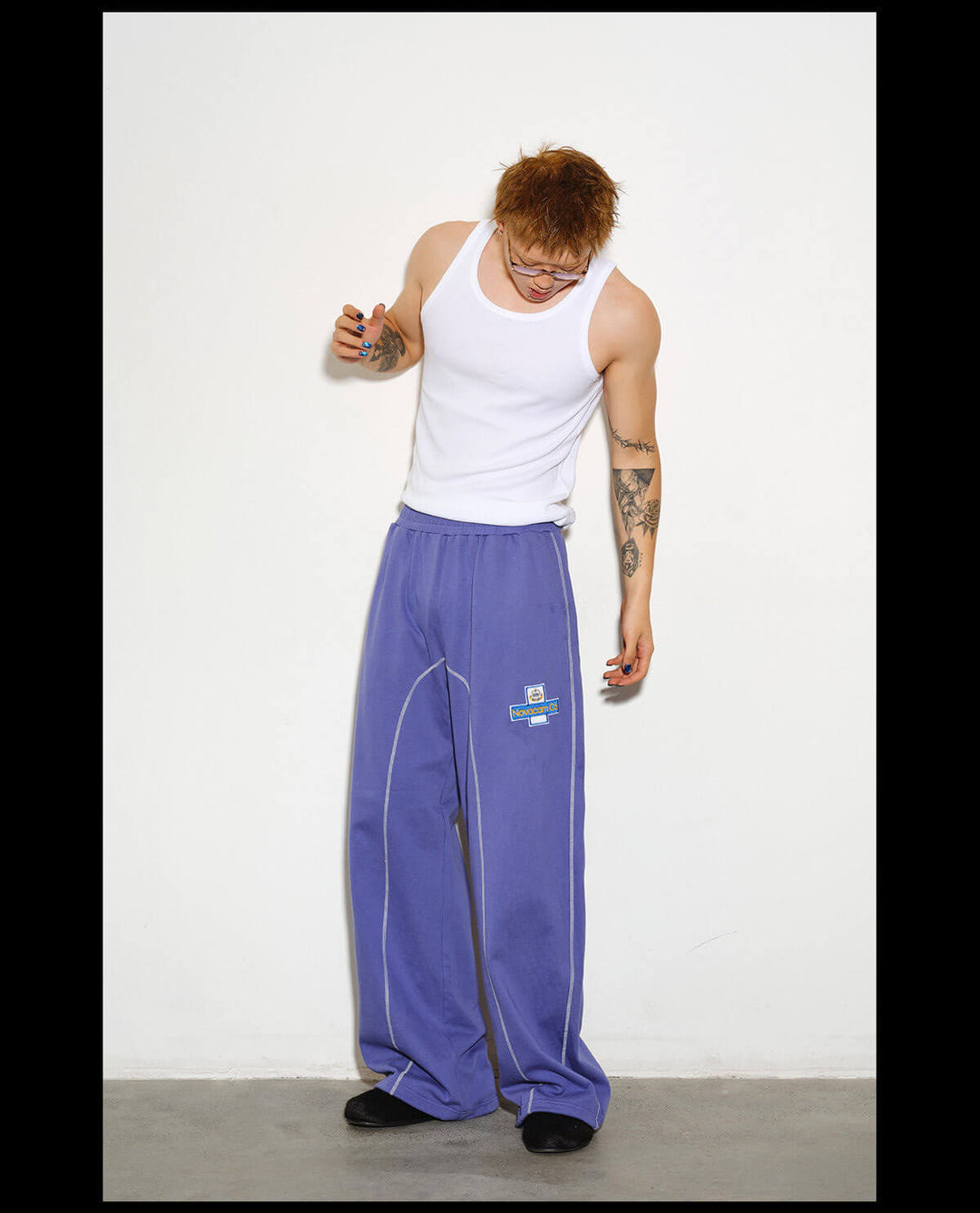 NOVACAM Inspired Embroidered Curved Baggy Sweatpants | Face 3 Face
