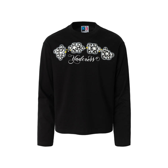 YADcrew Galaxy Star Puzzle Foam Print Long Sleeve Tee | Face 3 Face