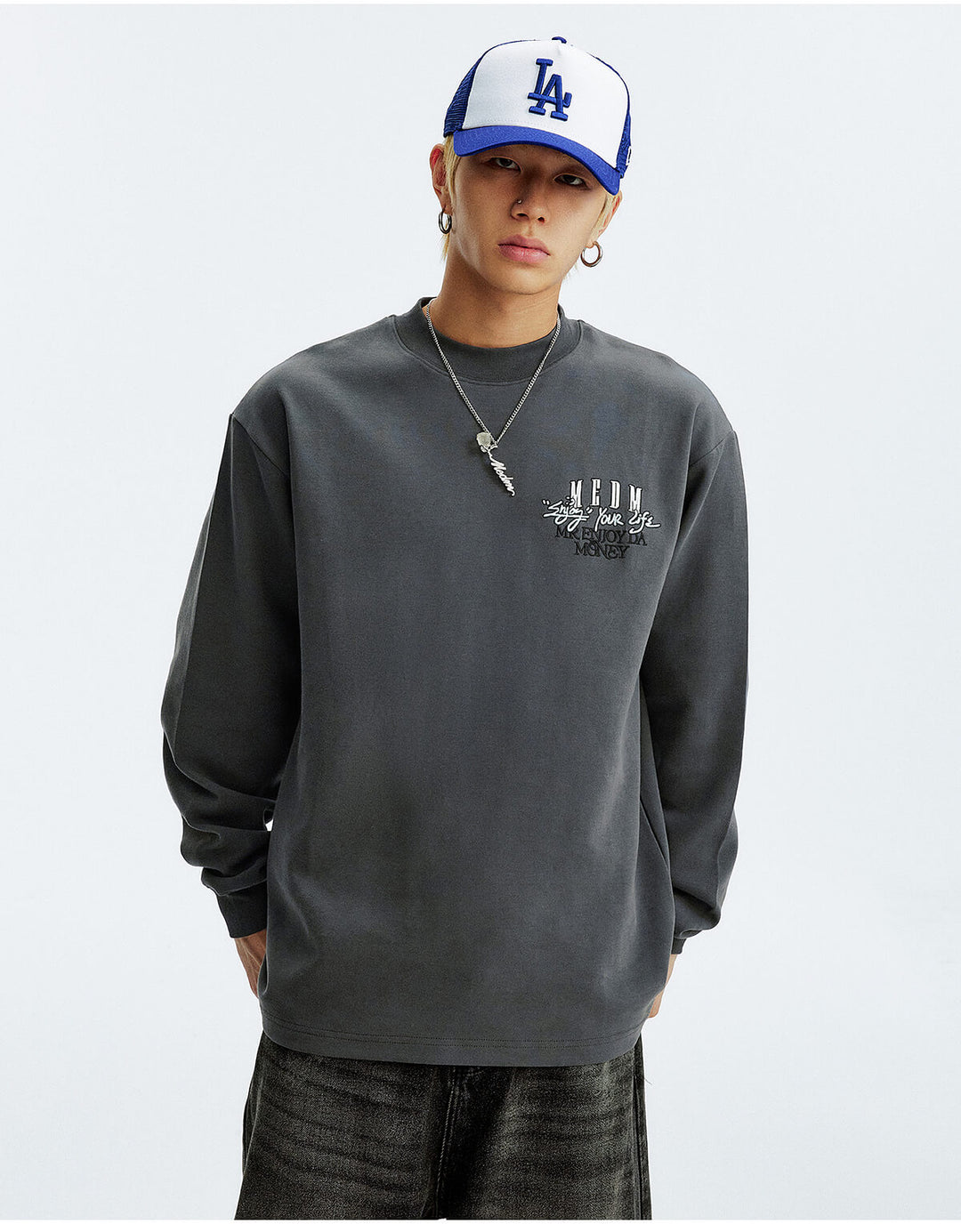 MEDM Warm Fleece Basic Long Sleeve Tee | Face 3 Face