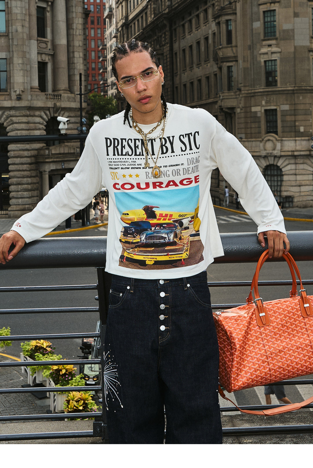 STEEPC Vintage Photo Print Long Sleeve Tee | Face 3 Face