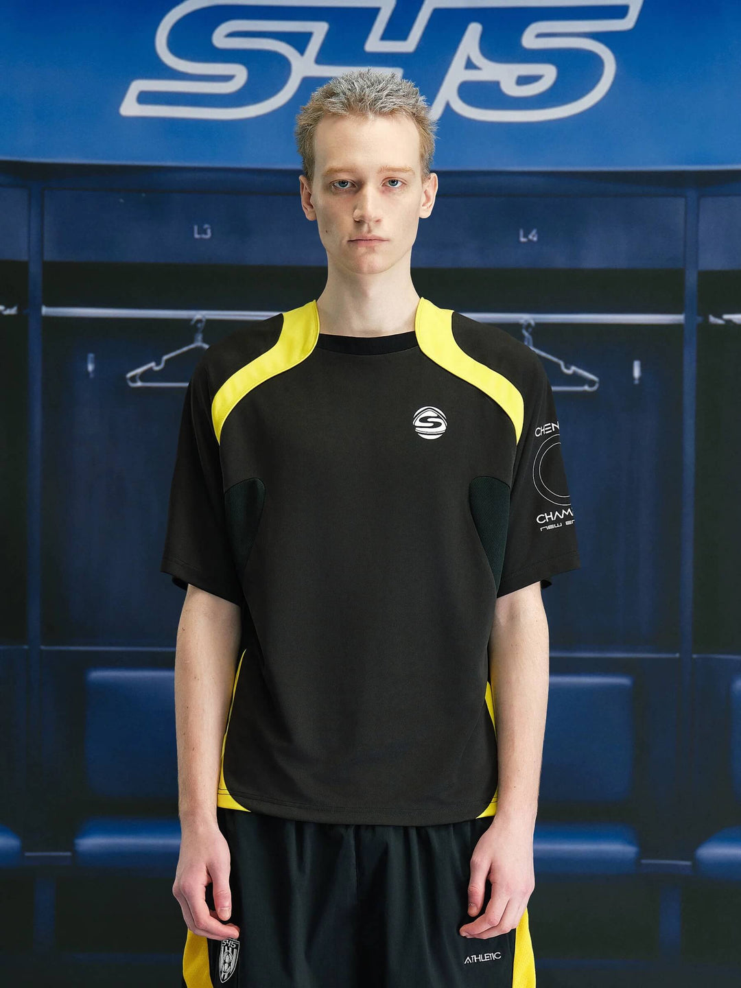 S45 Contrast Patchwork No 9 Short Sleeve Soccer Jersey | Face 3 Face