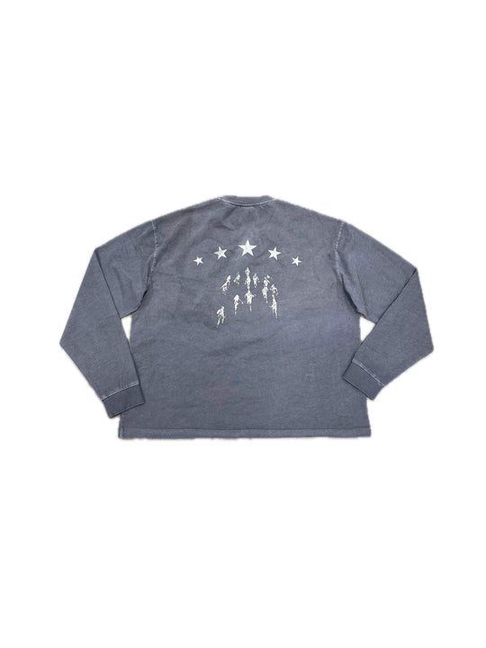 LIBERAFIT Star Graphic Vintage Dyed Distressed Long Sleeve Tee | Face 3 Face