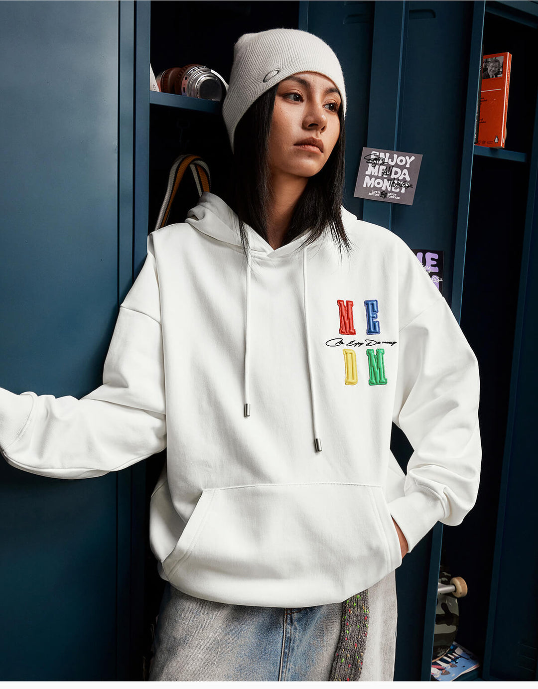 MEDM Rainbow Embossed Logo Hoodie | Face 3 Face