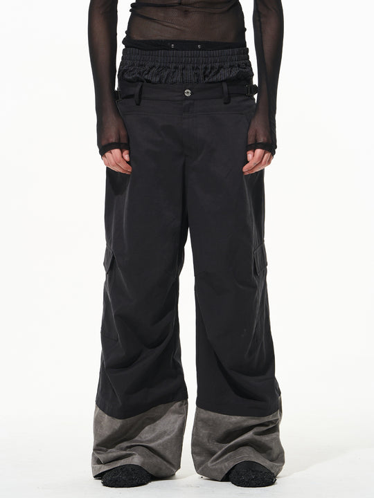 BLIND NO PLAN Triple Layer Color Blocking Work Pants | Face 3 Face