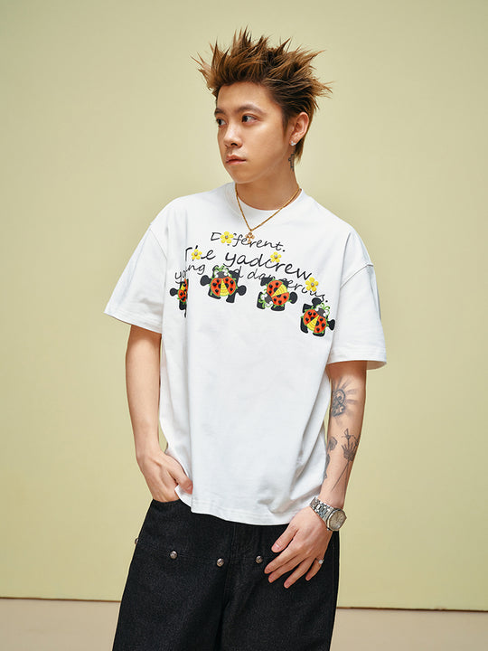 YADcrew Ladybug Black Pearl Puzzle Logo Tee | Face 3 Face