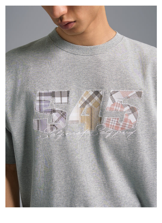 S45 Plaid Logo Patch Embroidery Tee | Face 3 Face