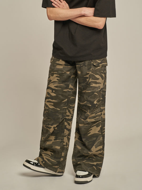 F3F Select Camouflage Workwear Straight Cargo Pants