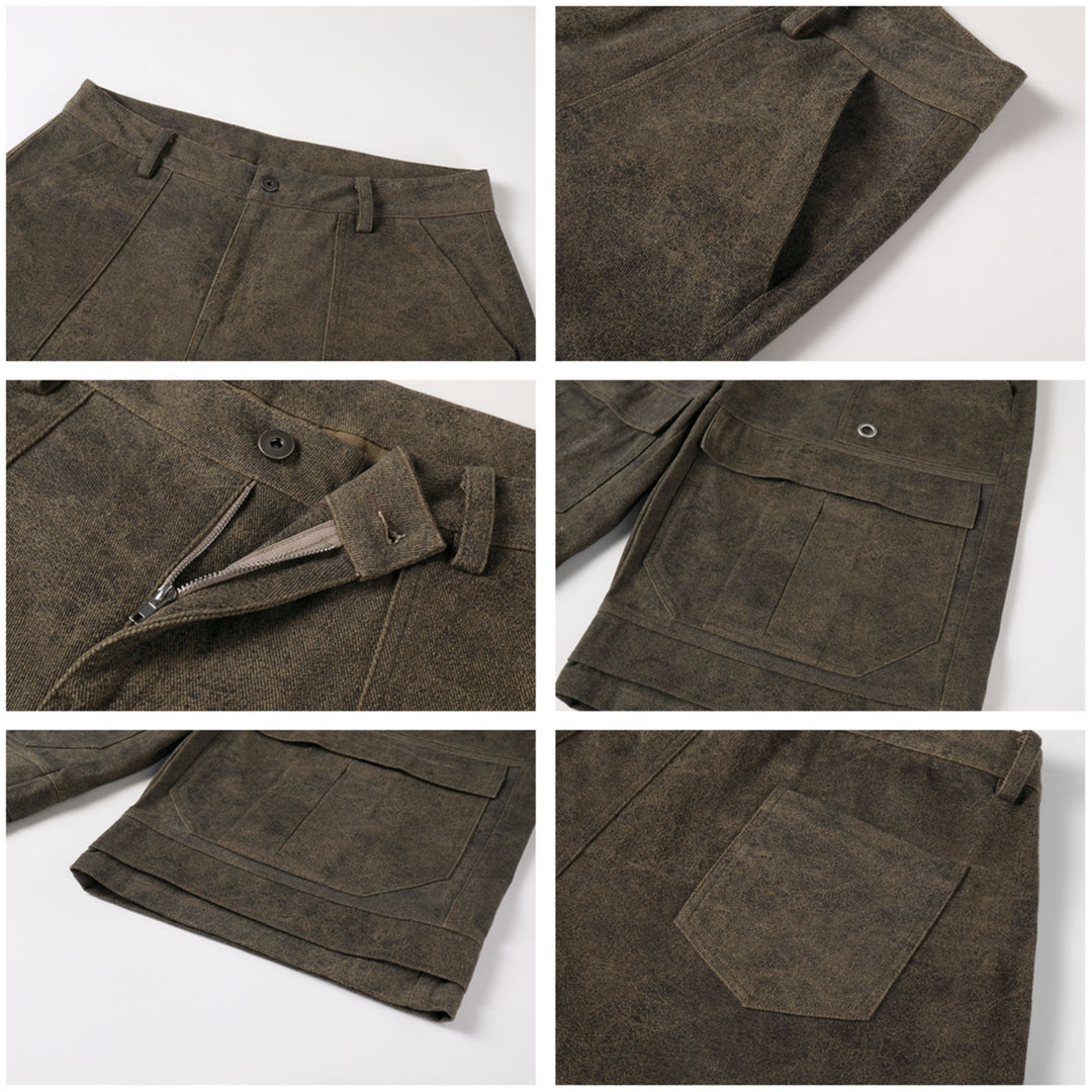 NOVACAM Baggy Washed Brown Utility Shorts | Face 3 Face