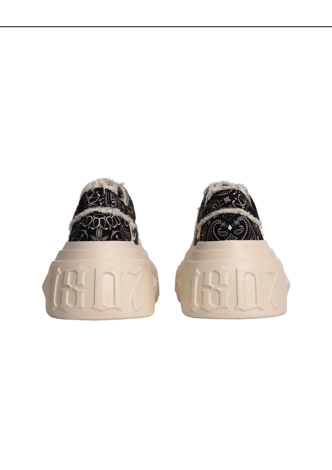 1807 INF-008 Gothic Lace Up Canvas Paisley Chunky Sneakers | Face 3 Face