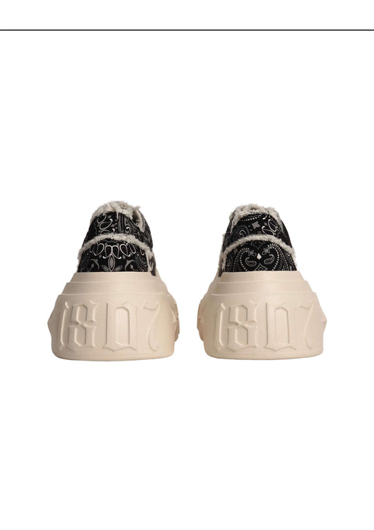 1807 INF-008 Gothic Lace Up Canvas Paisley Chunky Sneakers | Face 3 Face