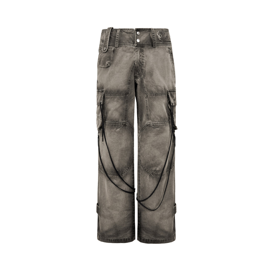 UNDERWATER Washed Multi Pocket Adjustable Cargo Work Pants