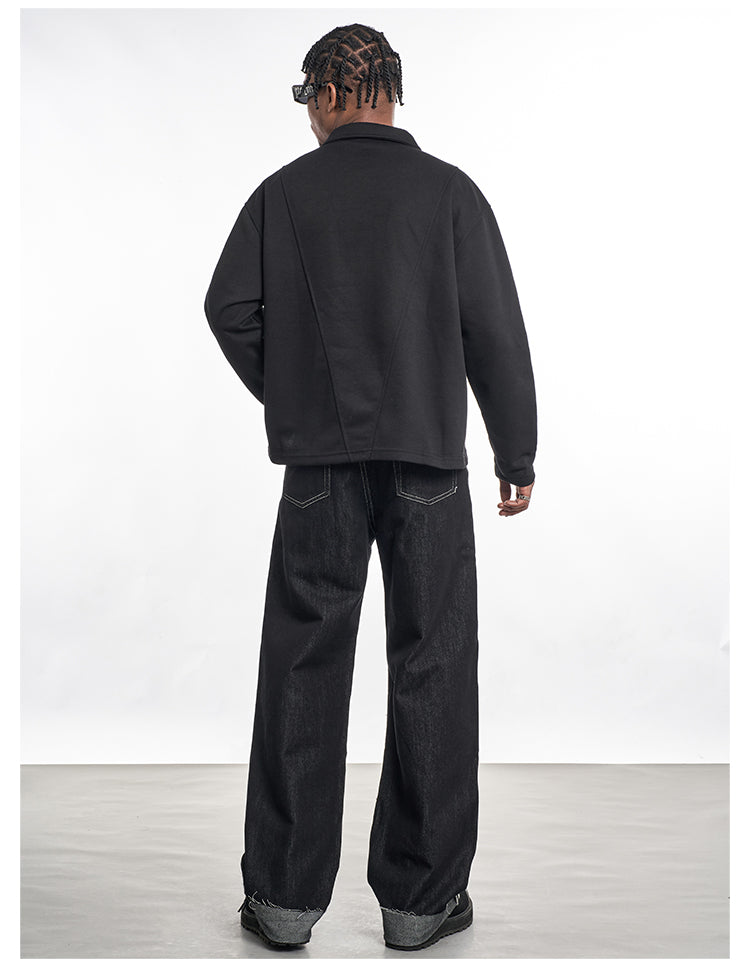 F3F Select Frayed Hem Cuffed Black Jeans | Face 3 Face