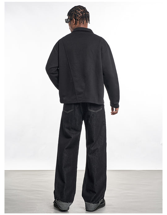 F3F Select Frayed Hem Cuffed Black Jeans | Face 3 Face