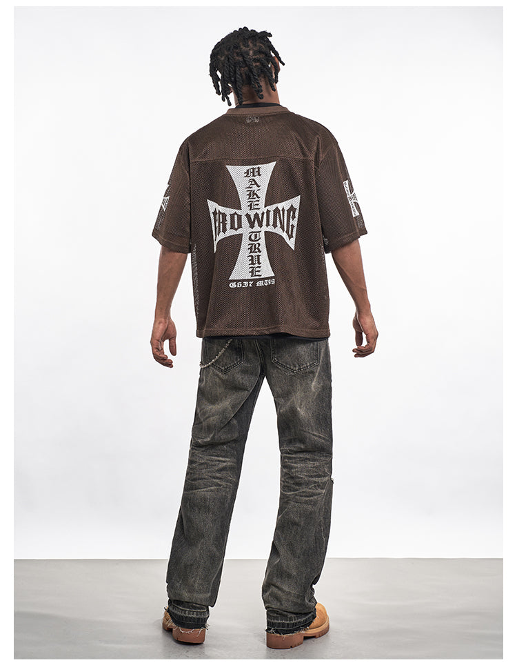 F3F Select Cross Print Mesh Jersey | Face 3 Face