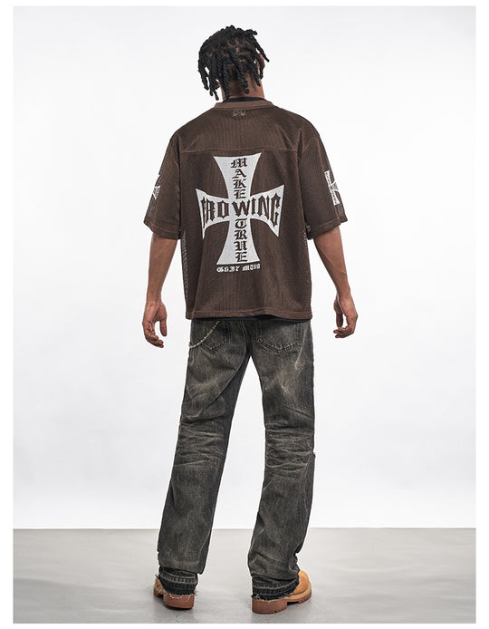 F3F Select Cross Print Mesh Jersey | Face 3 Face