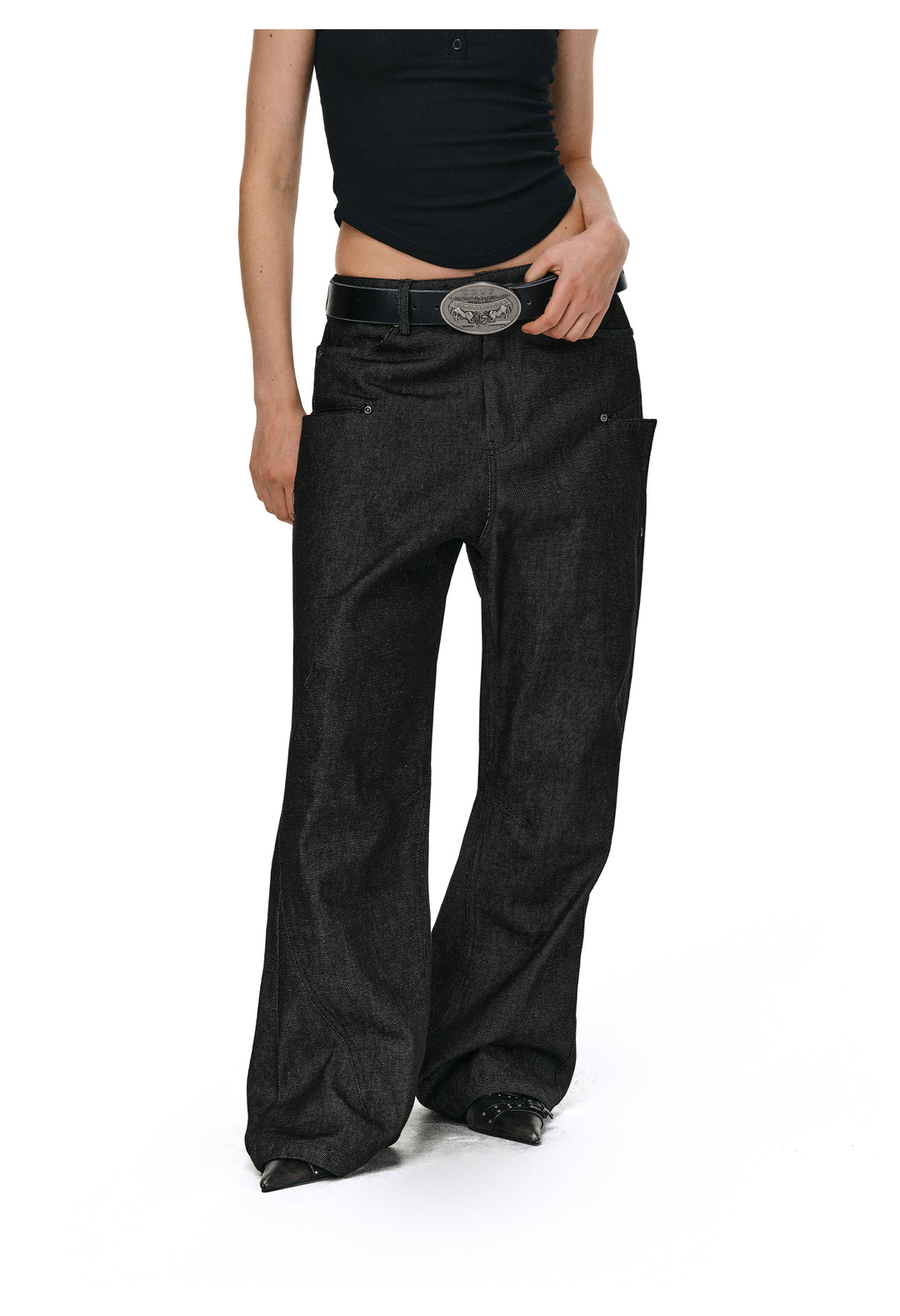 ANTIDOTE Studded Slash Pocket 3D Cut Jeans | Face 3 Face