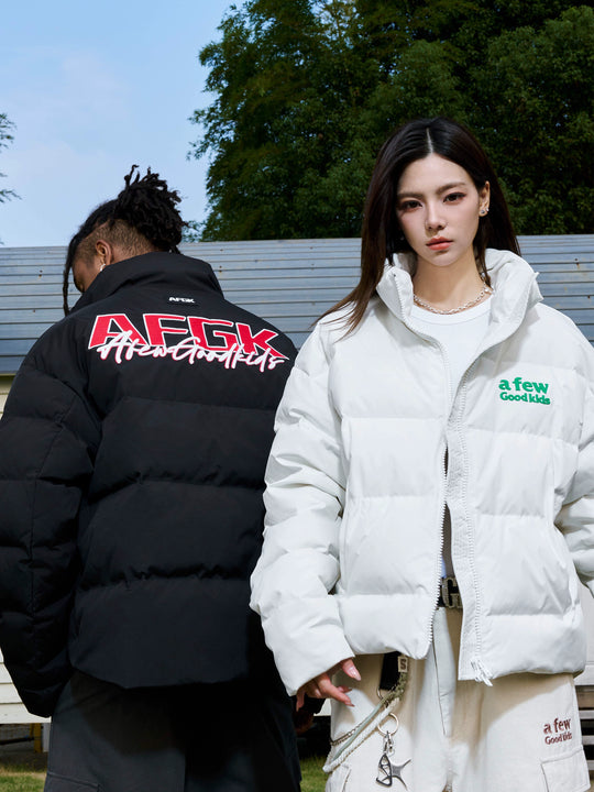 AFGK 3D Embroidered Logo Down Jacket | Face 3 Face