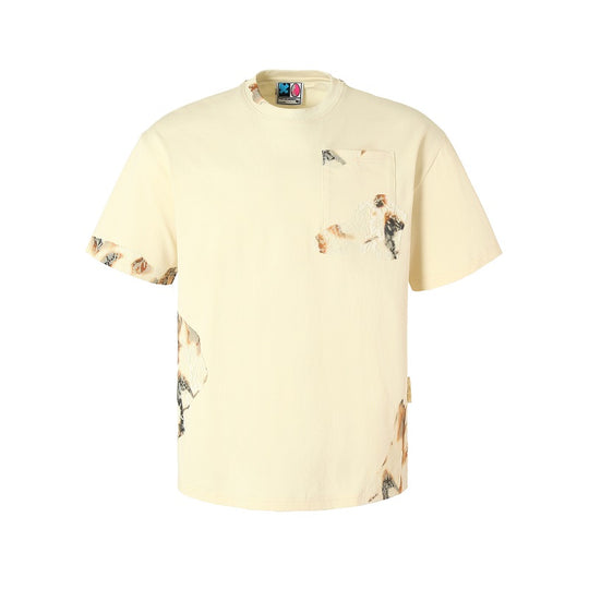 YADcrew Fire Lace Patchwork Tee