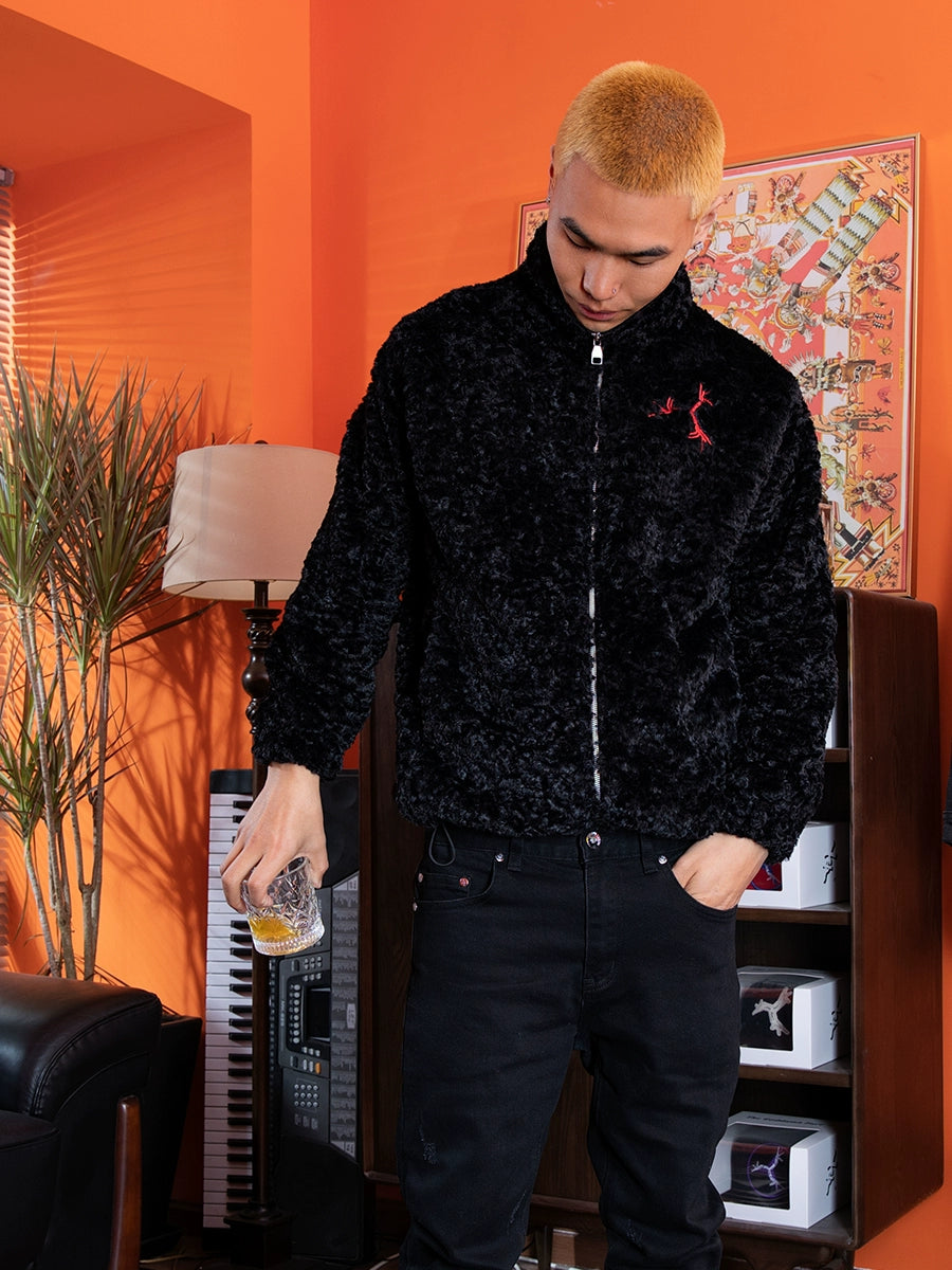 TGFCLUB Goat Embroidered Sherpa Fleece Jacket | Face 3 Face