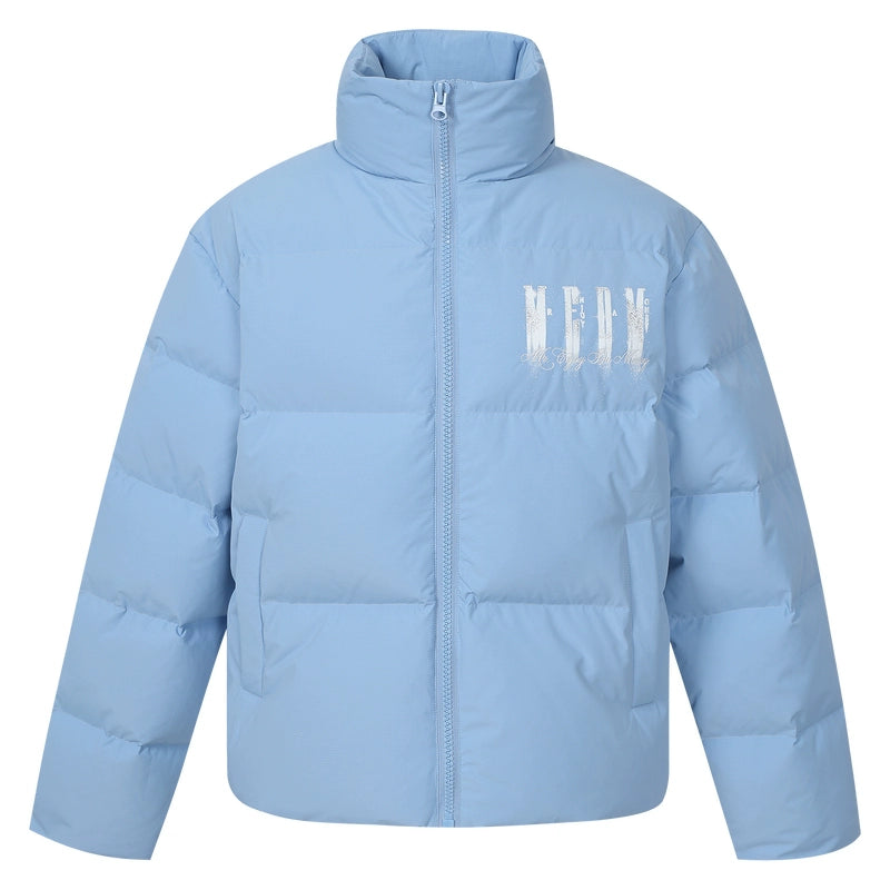 MEDM Rhinestone Studded Logo Down Jacket | Face 3 Face