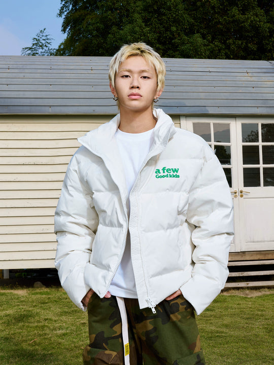 AFGK 3D Embroidered Logo Down Jacket | Face 3 Face