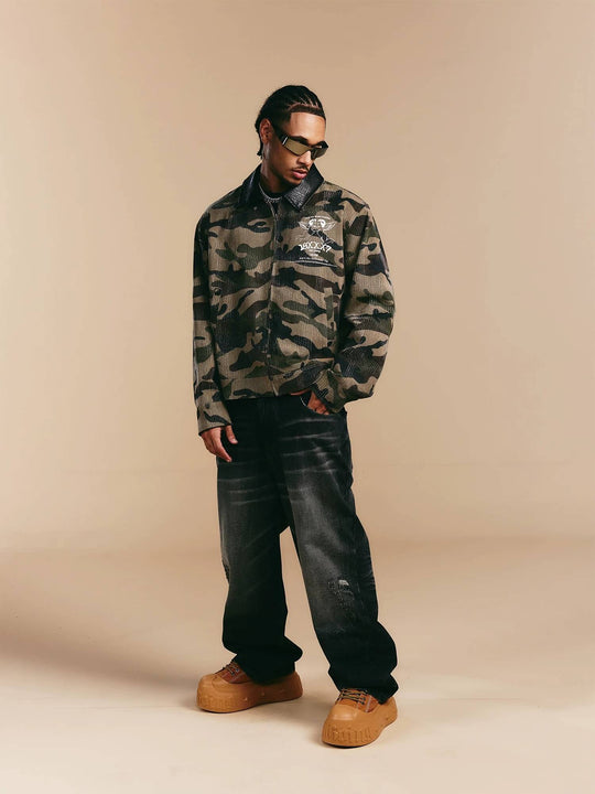 1807 18X7 Camouflage Print Detroit Jacket | Face 3 Face