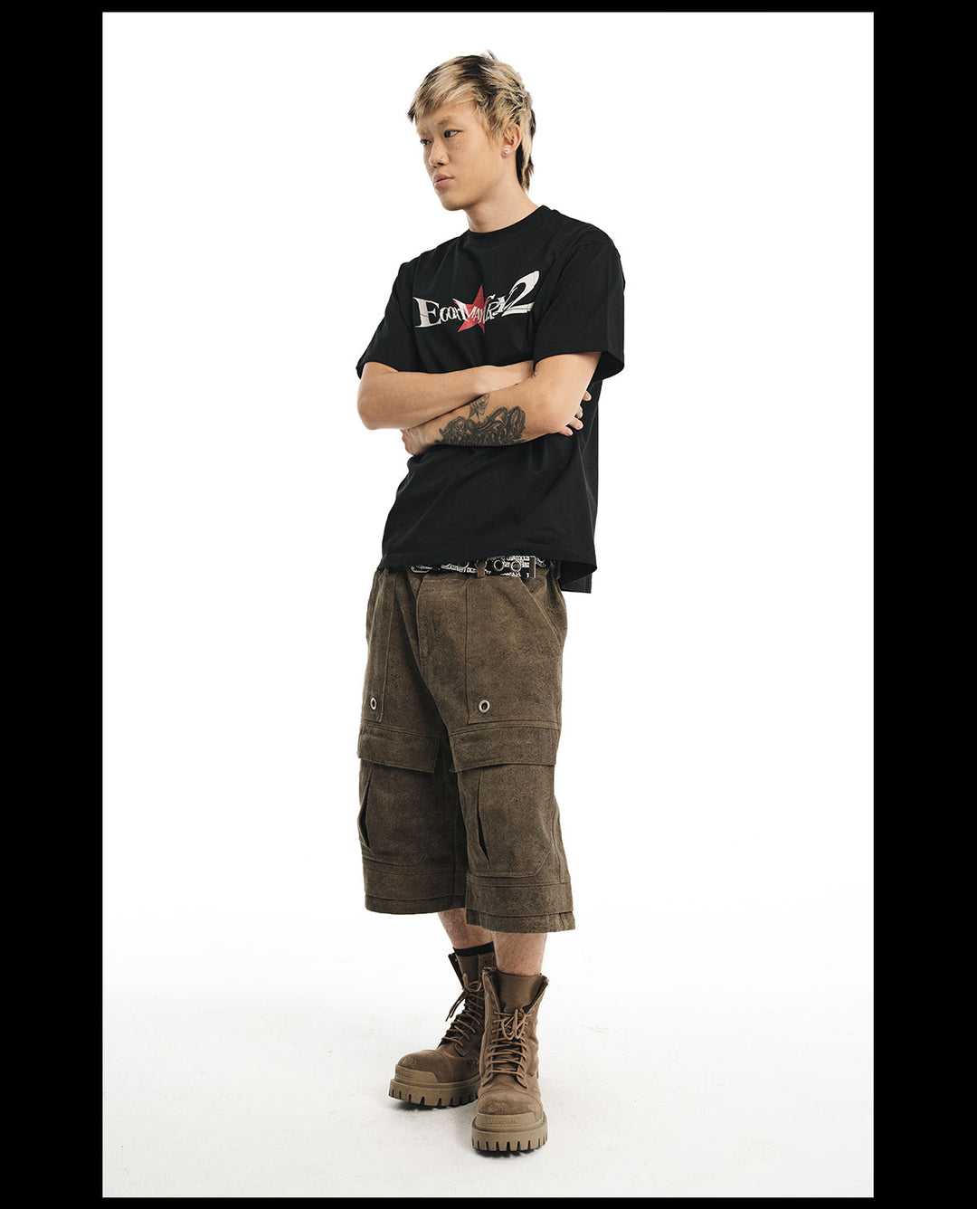 NOVACAM Vintage Letters Star Camouflage Tee | Face 3 Face