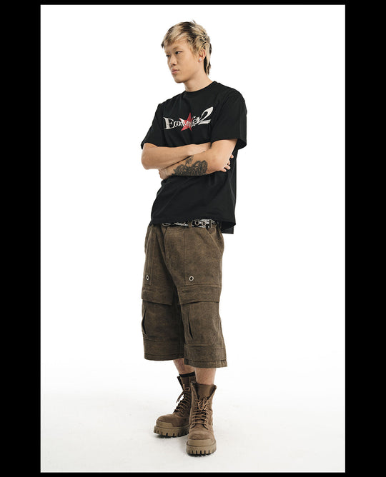 NOVACAM Vintage Letters Star Camouflage Tee | Face 3 Face