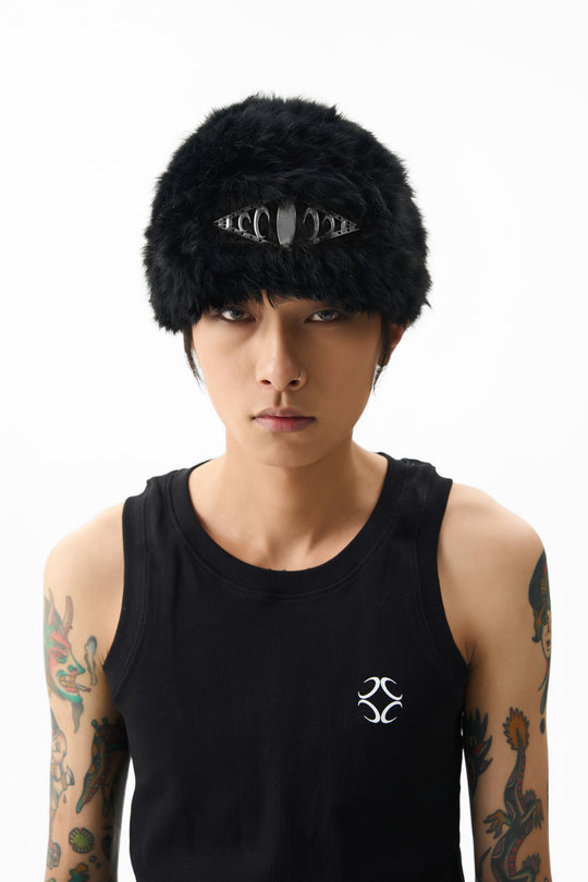 KARMANISTIC Metal Logo Fur Beanie | Face 3 Face