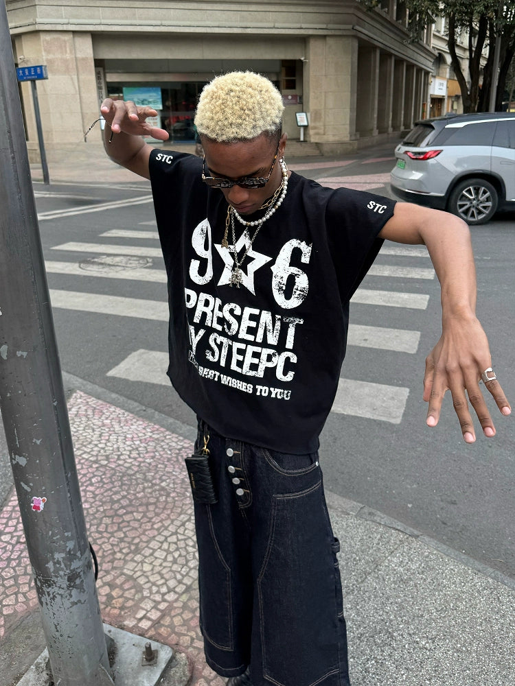 STEEPC Aged Printed Sleeveless Tee | Face 3 Face