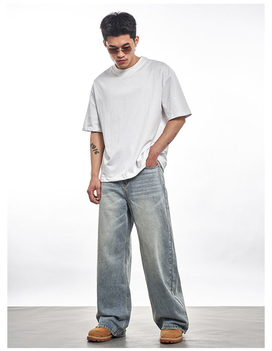 F3F Select Heavily Washed Vintage Light Blue Baggy Jeans | Face 3 Face