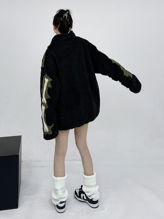 F3F Select Skeleton Sherpa Fleece Boa Jacket